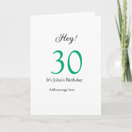 30歳の誕生日おめでとう グリーン ブラック 太字 名前 カード