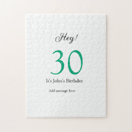 30歳の誕生日おめでとう グリーン ブラック 太字 名前 ジグソーパズル