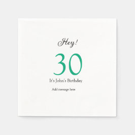 30歳の誕生日おめでとう グリーン ブラック 太字 名前 スタンダードカクテルナプキン