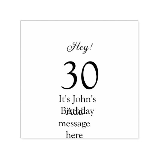 30歳の誕生日おめでとう グリーン ブラック 太字 名前 セルフインキングスタンプ (デザイン)
