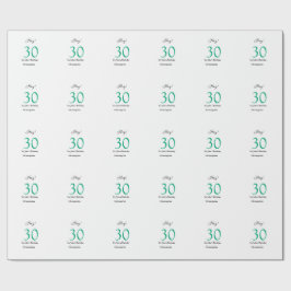 30歳の誕生日おめでとう グリーン ブラック 太字 名前 ラッピングペーパー