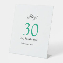30歳の誕生日おめでとう グリーン ブラック 太字 名前 台座サイン