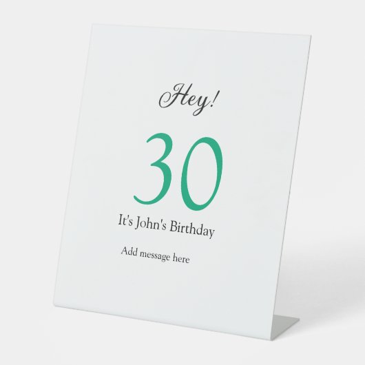 30歳の誕生日おめでとう グリーン ブラック 太字 名前 台座サイン (正面)