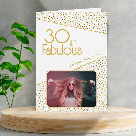 30歳の誕生日おめでとう ゴールドグリッター フォト 30歳の誕生日カード カード
