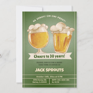 30歳の誕生日おめでとう!ビール30周年パーティー 招待状