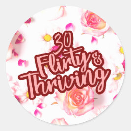 30歳の誕生日おめでとう フラーティーで元気いっぱい ピンク ラウンドシール