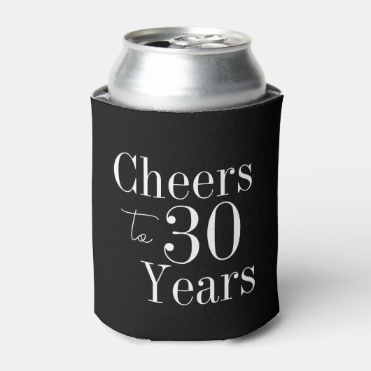 30歳の誕生日おめでとう ブラック ホワイト 缶クーラー (缶正面)