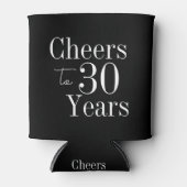 30歳の誕生日おめでとう ブラック ホワイト 缶クーラー (正面)