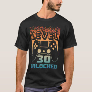 30歳の誕生日おめでとう メンズ レベル30 アンロック ゲーマー 30歳 Tシャツ