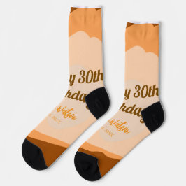 30歳の誕生日おめでとう レトロな木製のハロウィン+秋 ソックス