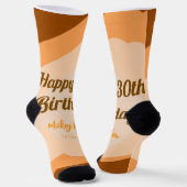 30歳の誕生日おめでとう　レトロな木製のハロウィン+秋 ソックス (傾斜あり)