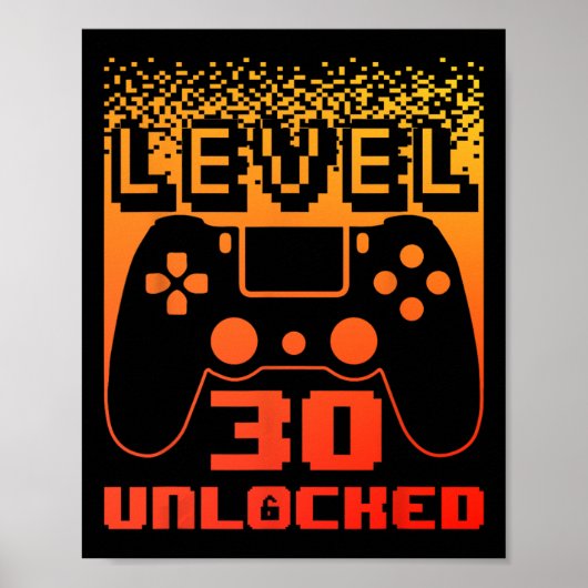 30歳の誕生日おめでとう レベル30 解禁 ゲーマー 30歳 ポスター (正面)