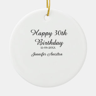 30歳の誕生日おめでとう 名前 日付 シンプル セラミックオーナメント