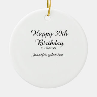 30歳の誕生日おめでとう 名前 日付 シンプル セラミックオーナメント