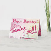 30歳の誕生日おめでとう、妹さん!(カスタマイズ可能) カード (裏面)