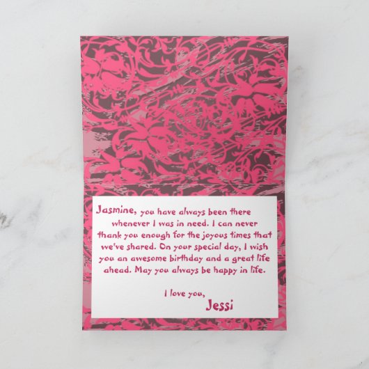 30歳の誕生日おめでとう、妹さん！（カスタマイズ可能） カード (内部)