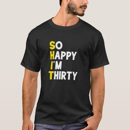 30歳の誕生日おめでとう 私は30歳 メンズ レディース 30年 Tシャツ (正面)