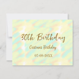 30歳の誕生日おめでとう!黄色とオレンジの水彩でお祝い ポストカード