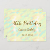 30歳の誕生日おめでとう！黄色オレンジの水彩でお祝い ポストカード (正面/裏面)