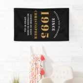 30歳の誕生日おめでとう 1995年生まれ 名前 ブラックゴールド 横断幕 (インサイチュ)