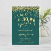 30歳の誕生日おめでとう 30年の喜び - エメラルドグリーン 招待状 (スタンド正面)