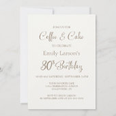 30歳の誕生日おめでとう Coffee and Cake 招待状 (裏面)