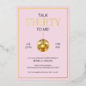 30歳の誕生日おめでとう Talk Thirty to Me 箔招待状 (正面)