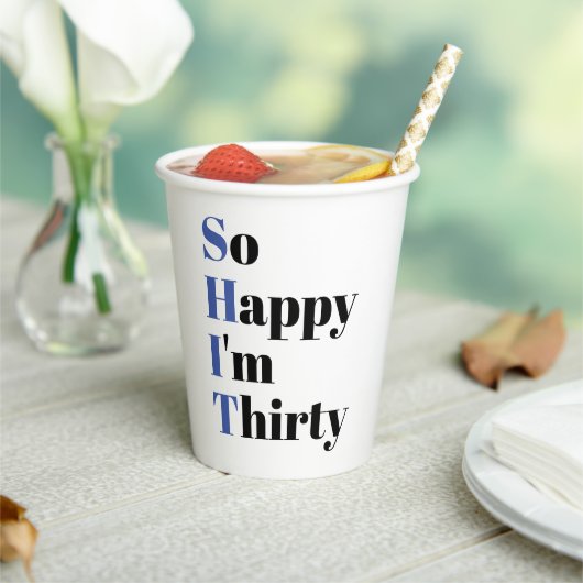 30歳の誕生日おもしろいパーティー 紙コップ (インサイチュ)