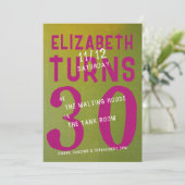 30歳の誕生日おもしろい 招待状 (スタンド正面)