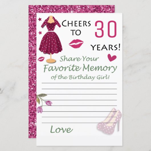 30歳の誕生日お気に入りのの誕生日 (正面/裏面)