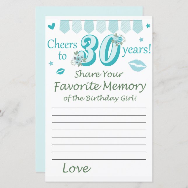 30歳の誕生日お気に入りの誕生日ギルの記憶 (正面/裏面)