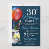 30歳の誕生日お祝いきらめくワインパーティー 招待状 (正面)