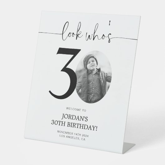 30歳の誕生日お祝いウェルカムサイン | 30歳になりましたね 台座サイン (正面)