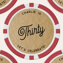 30歳の誕生日お祝いゴールド ポーカーチップ