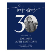 30歳の誕生日お祝いサイン|誰が30歳? ポスター (正面)