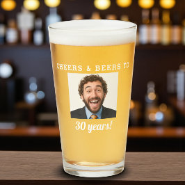 30歳の誕生日お祝いフォトグラス Cheers & Beers タンブラーグラス