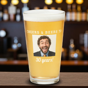 30歳の誕生日お祝いフォトグラス Cheers & Beers タンブラーグラス