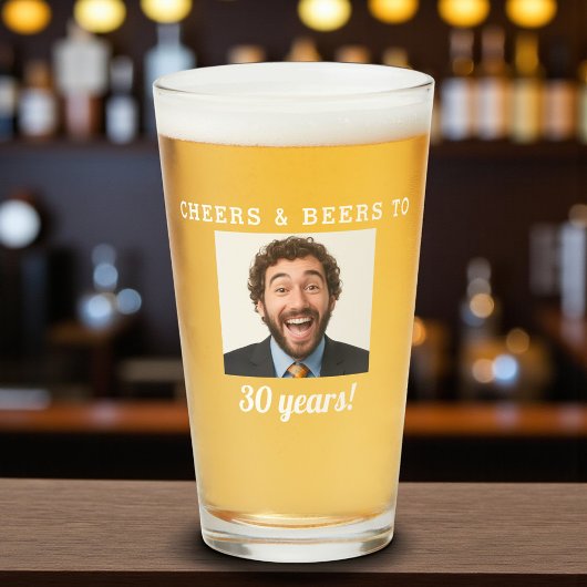 30歳の誕生日お祝いフォトグラス Cheers & Beers タンブラーグラス