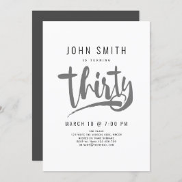 30歳の誕生日お祝いモダン男らし, 招待状