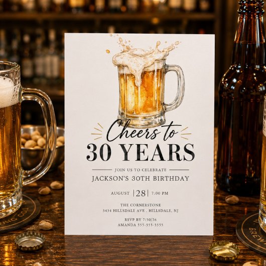 30歳の誕生日お祝い招待状 招待状