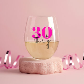 30歳の誕生日お祝い ステムなしワイングラス