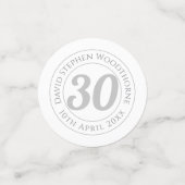 30歳の誕生日お祝い パーソナライズされた コンフェッティ (スモール正面)