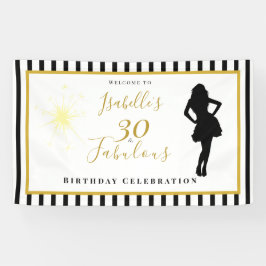 30歳の誕生日お祝い 黒とゴールドのバナー 横断幕