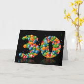 30歳の誕生日でボールで数字を作った誕生日 カード (黄色い花)
