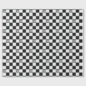 30歳の誕生日と白黒チェック ラッピングペーパー (フラット)