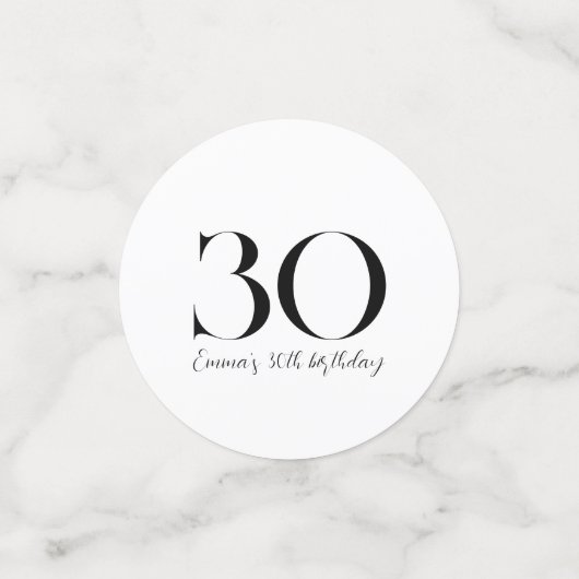 30歳の誕生日と白黒 コンフェッティ (スモール正面)