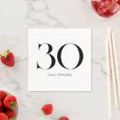 30歳の誕生日と白黒 スタンダードカクテルナプキン (インサイチュ)