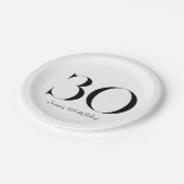 30歳の誕生日と白黒 ペーパープレート (アングル)