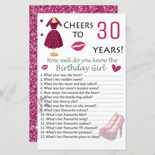 30歳の誕生日どんなにうまく誕生日を知っているか (正面/裏面)