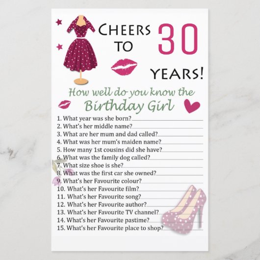 30歳の誕生日どんなにうまく誕生日を知っているか (正面)